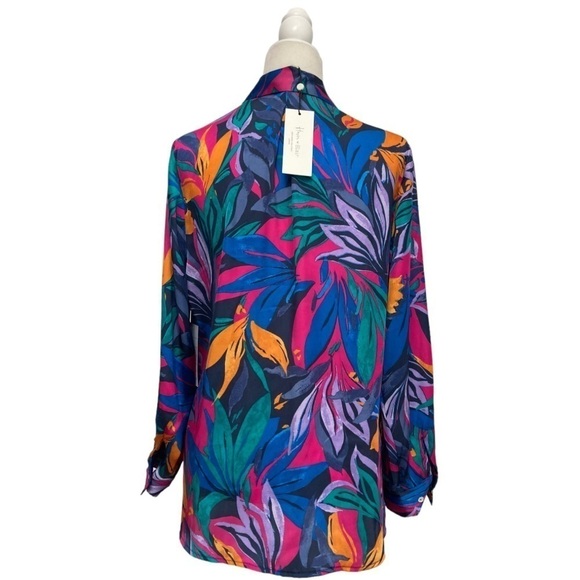 Harper + Blair London Long Sleeve Blouse NWT in Bold Tropical Print - Picture 5 of 13